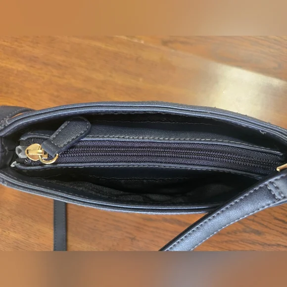 Vintage 90s Liz Claiborne Small Blue Leather Shoulder Bag Purse RARE FIND-EUC - Picture 4 of 11